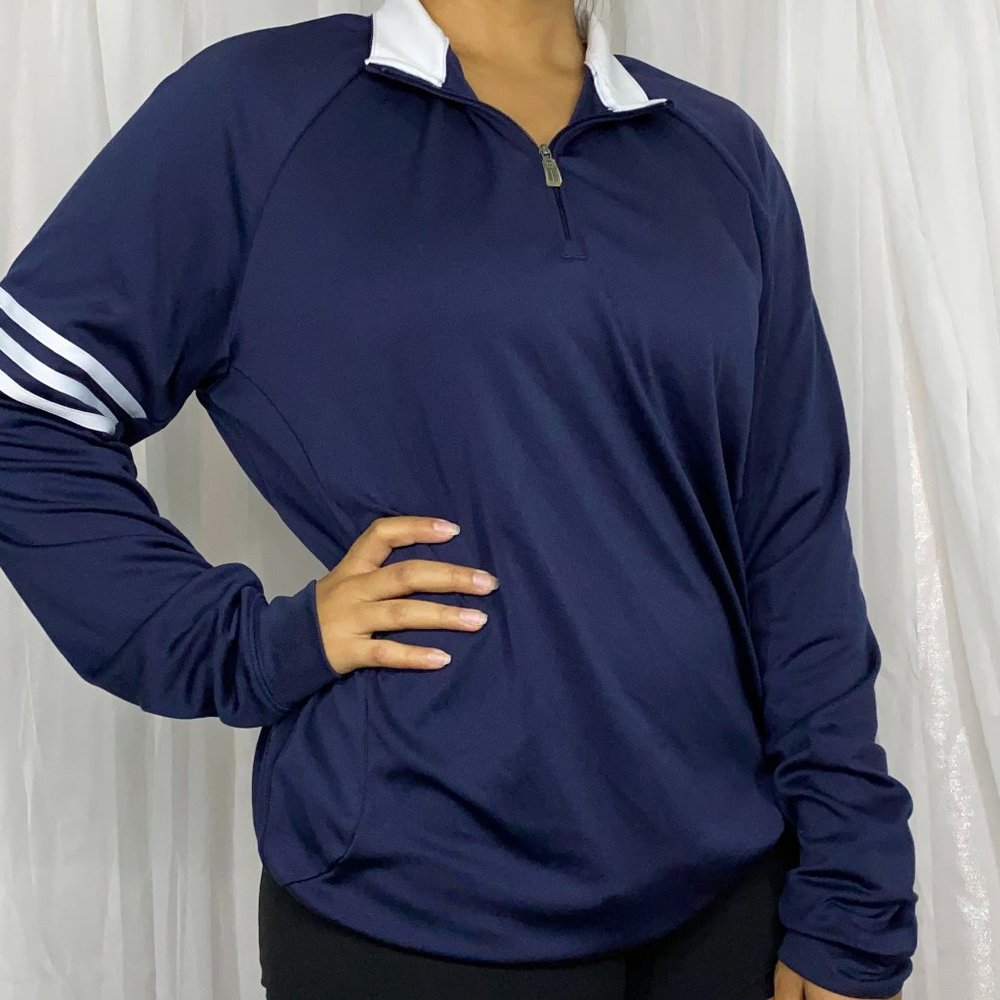 Men's Adidas Navy Quarter-Zip Golf Pullover
